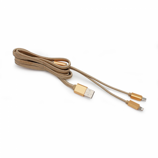 Data kabl LDNIO LC86 za iPhone lightning/micro 2u1 USB zlatni 1m - Image 2