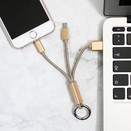 Data kabl LDNIO LC89 sa priveskom za iPhone lightning/micro USB zlatni - Image 3