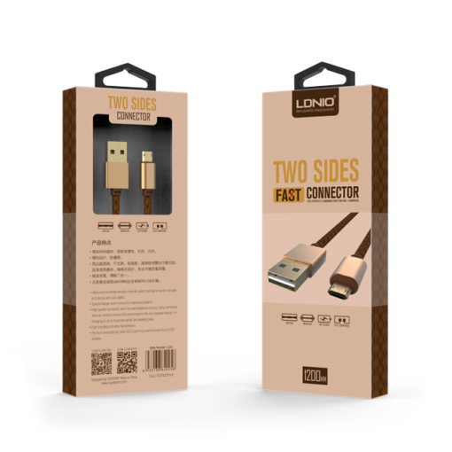 Data kabl LDNIO LS25 micro USB zlatni 1m - Image 2