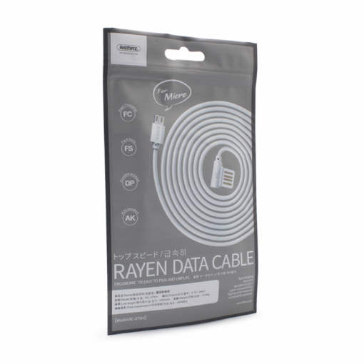 Data kabl REMAX Rayen RC-075m micro USB beli 1m - Image 2