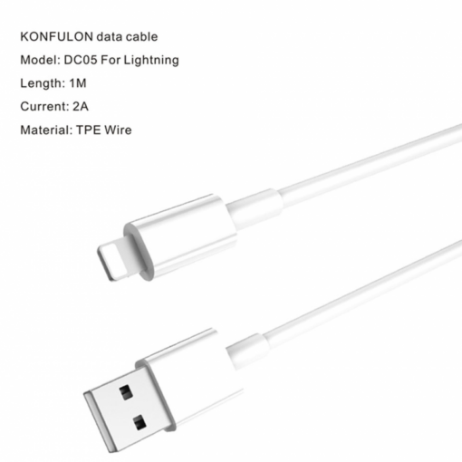 Data kabl KONFULON DC05 za iphone lightning beli 1m - Image 2