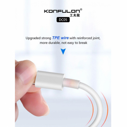 Data kabl KONFULON DC05 za iphone lightning beli 1m - Image 3