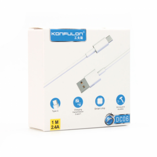 Data kabl KONFULON DC06 Type C beli 1m - Image 4