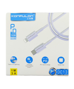 Data kabl KONFULON DC13 PD 3A Type C na iPhone lightning beli 1m