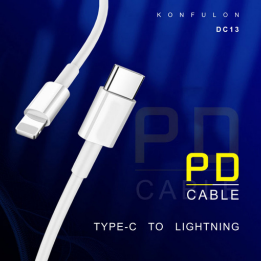 Data kabl KONFULON DC13 PD 3A Type C na iPhone lightning beli 1m - Image 2