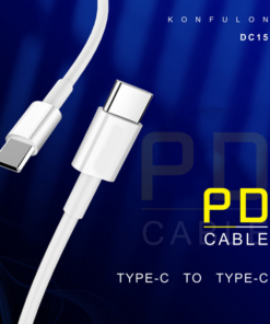 Data kabl KONFULON DC15 PD 60W Super Fast Charge Type C na Type C beli 1m