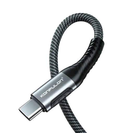 Data kabl KONFULON DC43 PD 60W Fast Charge Type C na Type C crni 1m - Image 2