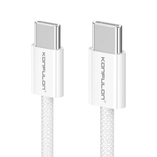 Data kabl KONFULON DC61 PD 60W Super Fast Charge za iPhone 15 Type C na Type C beli 1m - Image 3