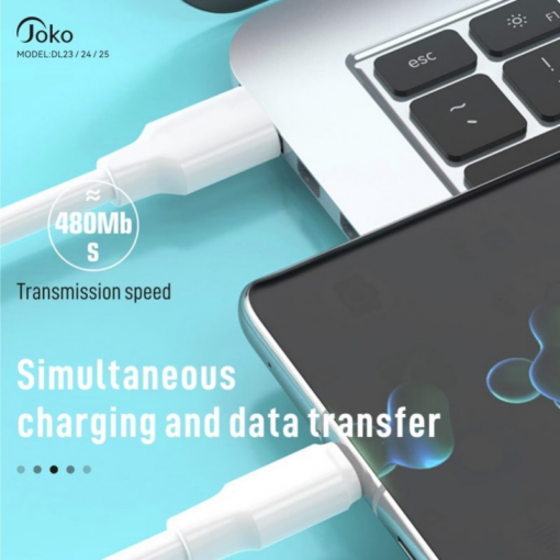 Data kabl KONFULON DL24, 5A, 120W, USB na iPhone lightning beli 1m - Image 3