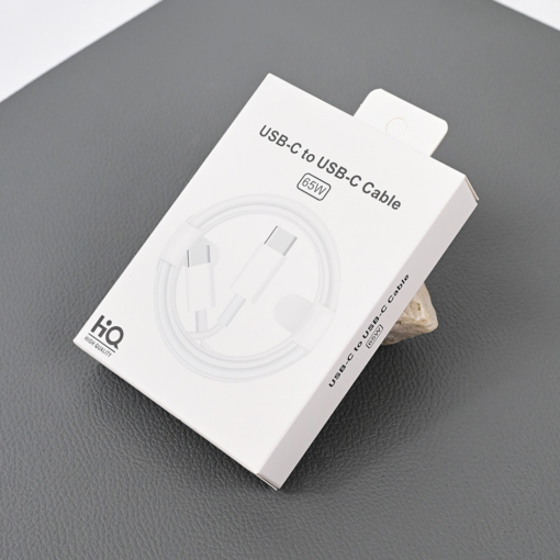 Data kabl L 3G 65W Type C na Type C beli 1m - Image 3