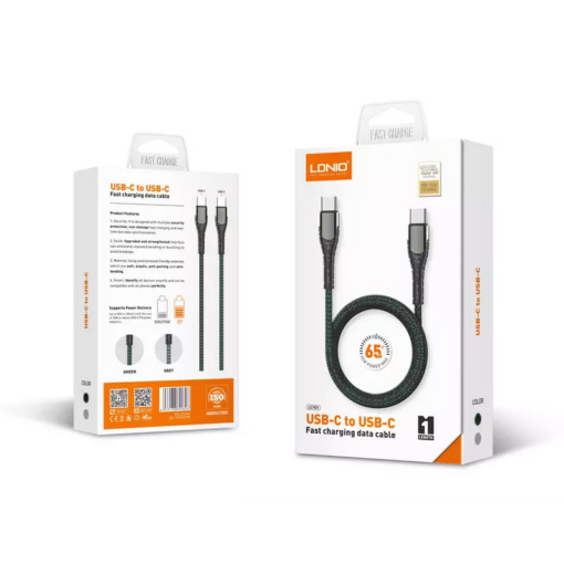 Data kabl LDNIO LC101 65W Type C na Type C sivi 1m - Image 5