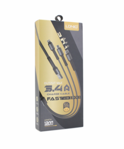 Data kabl LDNIO LC93 za iPhone lightning/Micro USB/Type C sivi 1.2m