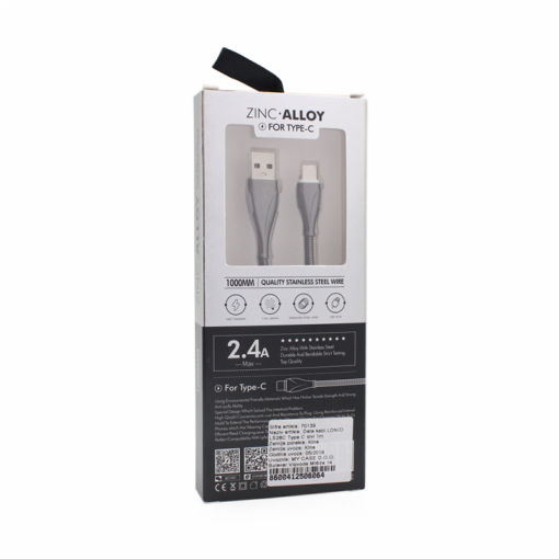 Data kabl LDNIO LS28C Type C sivi 1m - Image 2
