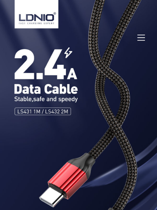 Data kabl LDNIO LS431 Type C crni 1m - Image 2