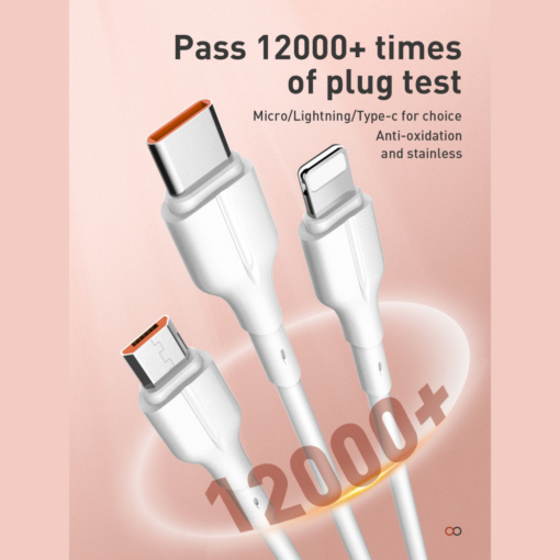 Data kabl LDNIO LS841 25W Fast micro USB beli 1m - Image 3