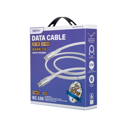 Data kabl REMAX Chaining Series II PD 65W Fast Charging RC-198 Type C na Type C beli - Image 4