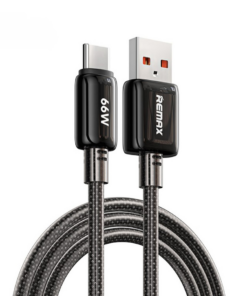 Data kabl REMAX RC-025 lcy Series Fast Charging 6A, 66W, USB na Type C, 1.2m crni