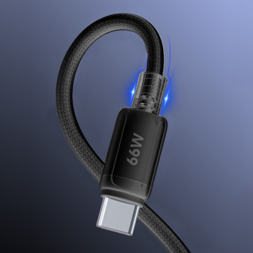 Data kabl REMAX RC-025 lcy Series Fast Charging 6A, 66W, USB na Type C, 1.2m crni - Image 2