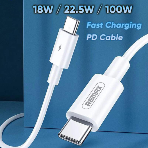 Data kabl REMAX RC-175c 100W PD Fast-charging Type C na Type C beli - Image 2