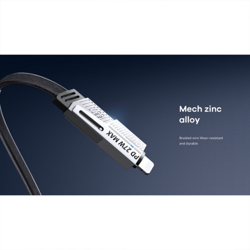 Data kabl REMAX RC-C189 PD 65W, QC 3.0 USB Lightning 27W, 2u1 crni 1m - Image 4