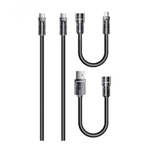 Data kabl REMAX RCC-168 Lyncharge Series 60w 4-in-1 Zinc Alloy  crni