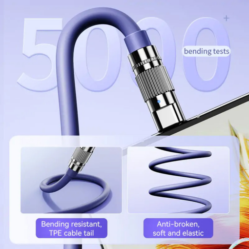 Data kabl REMAX Wefon 100W Zinc-Alloy RC-C055 Type C na Type C sivi - Image 4