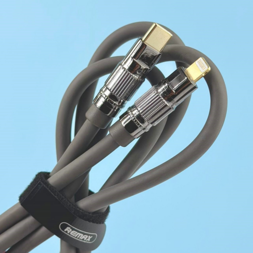 Data kabl REMAX Wefon 20W Zinc-Alloy Elastic with Light RC-C053 (type C-Lightning) siva - Image 3