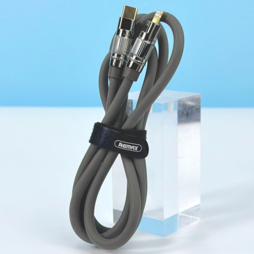 Data kabl REMAX Wefon 20W Zinc-Alloy Elastic with Light RC-C053 (type C-Lightning) siva - Image 4