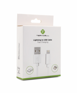 Data kabl Teracell Plus 2.4A za iPhone lightning beli 2m