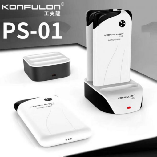 Dock station + 3x back up baterije KONFULON PS01 10000 mAh bele - Image 2