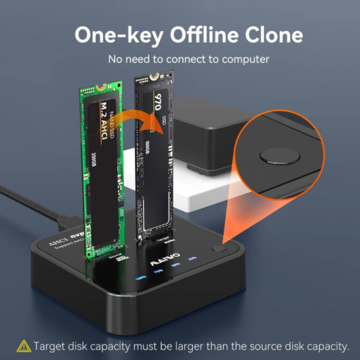 Docking station MAIWO K3016P2, Type C 3.2 na 2x M.2 NVMe clone crni - Image 5