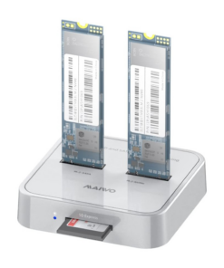 Docking station MAIWO K3016SD, Type C 3.2 na 2 x M.2 (SATA i PCIe NvMe), SD Card, beli