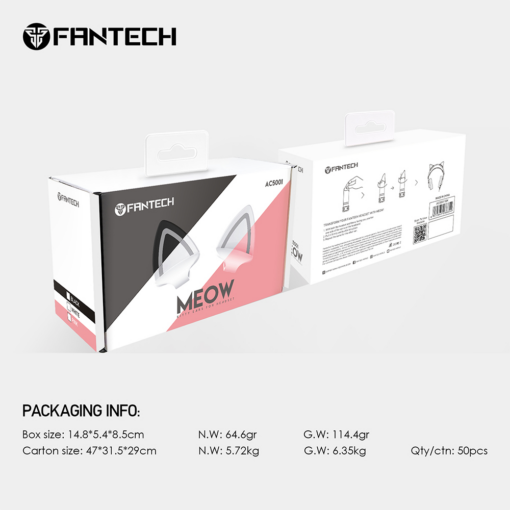 Dodatak za slusalice macije usi Fantech AC5001 Meow crni - Image 5