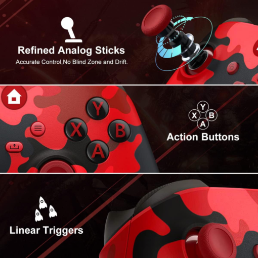 Joypad WIFI kontroler za XBOX One, XBOX X series, PC Windows, PS 3 army crvena - Image 3