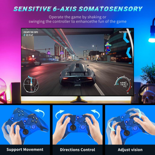 Joypad WIFI kontroler za XBOX One, XBOX X series, PC Windows, PS 3 mermerno plava - Image 5