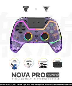 Joypad wireless Fantech WGP14V2 NOVA PRO multiplatform RGB CLEAR ljubicasti