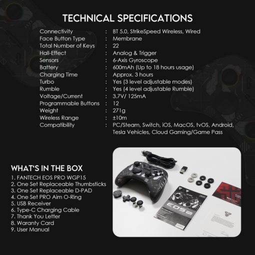 Joypad wireless Fantech WGP15 EOS PRO multiplatform RGB plavi - Image 4
