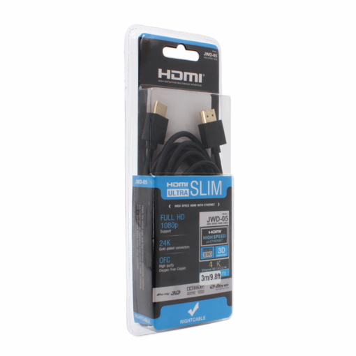 Kabl 1.4V HDMI slim bakarni 3m JWD-05 - Image 3