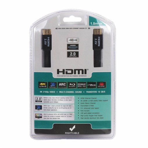 Kabl Flet HDMI na HDMI JWD-04 bakarni 2.0V Flat 1.5m - Image 2