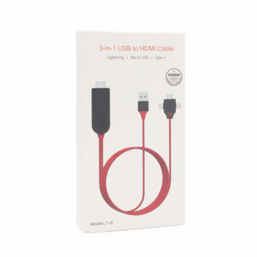 Kabl HDMI na USB type C lightning micro USB 1.5m - Image 3