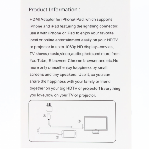 Kabl lightning na HDMI USB 2m crveni - Image 2