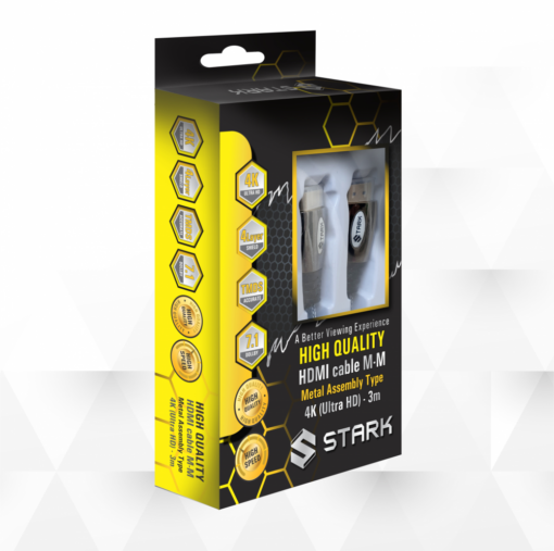 Kabl STARK HDMI M-M pozlacen 4K metalno kuciste 3m - Image 2