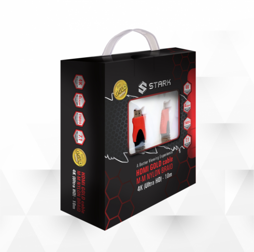 Kabl STARK HDMI M-M pozlacen 4K pleteni 10m - Image 2