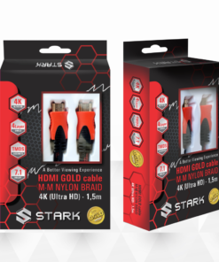 Kabl STARK HDMI M-M pozlacen 4K pleteni 1.5m