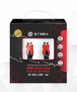 Kabl STARK HDMI M-M pozlacen 4K pleteni 5m