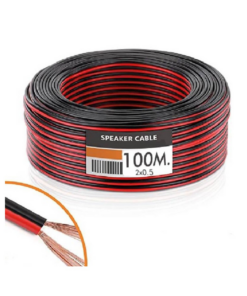 Kabl za zvucnike crno crveni 2x0.5mm copper 100m