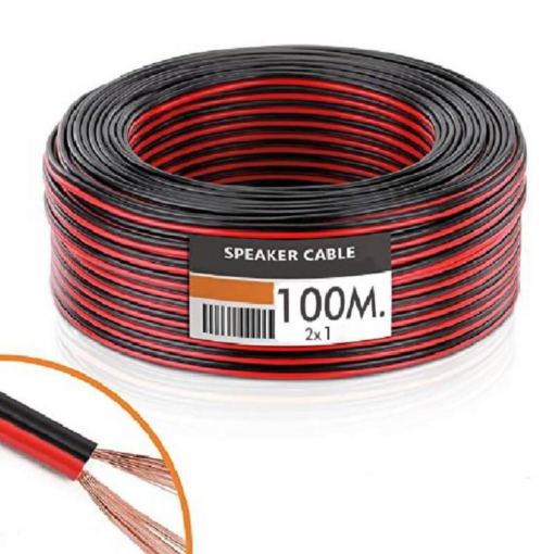 Kabl za zvucnike 2x1mm copper 100m crno crveni - Image 2