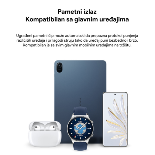 Kucni punjac Honor Super Charge 66W sa kablom beli - Image 3