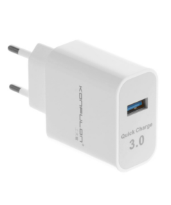 Kucni punjac KONFULON C27, QC 3.0, 2.1A sa iPhone lightning kablom beli