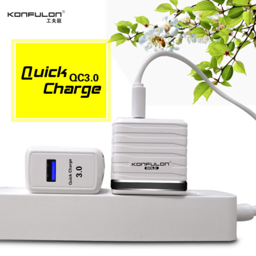 Kucni punjac KONFULON C32Q QC 3.0, 18W, sa Type C kablom beli - Image 2